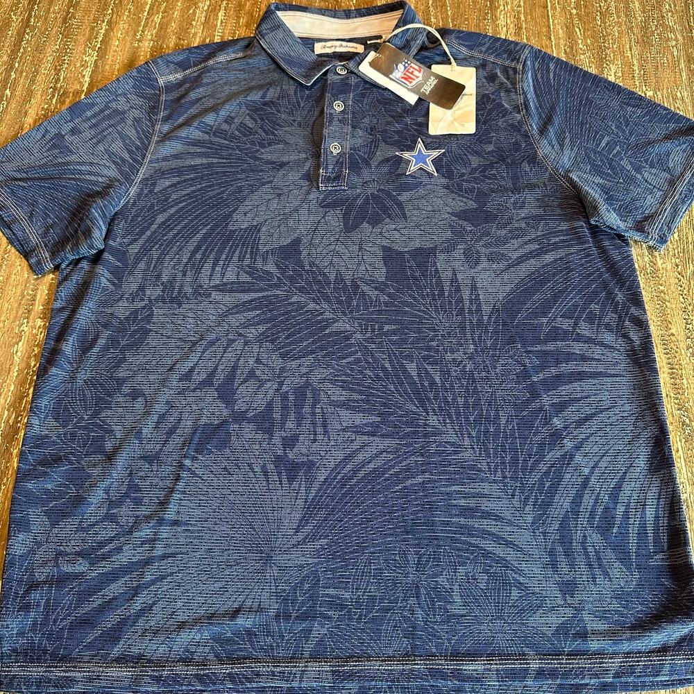 NWT Tommy Bahama Dallas Cowboys Tropical Print Golf Polo Shirt Men’s Size XL